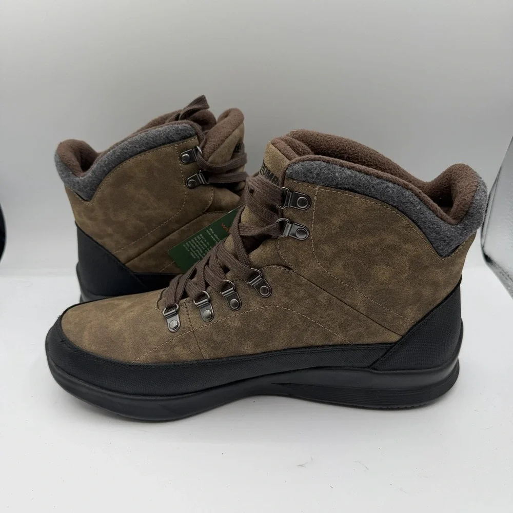 Khombu AT Cascade Boots Mens 13 M Brown All Terrain Hiking Lined Water Resistant